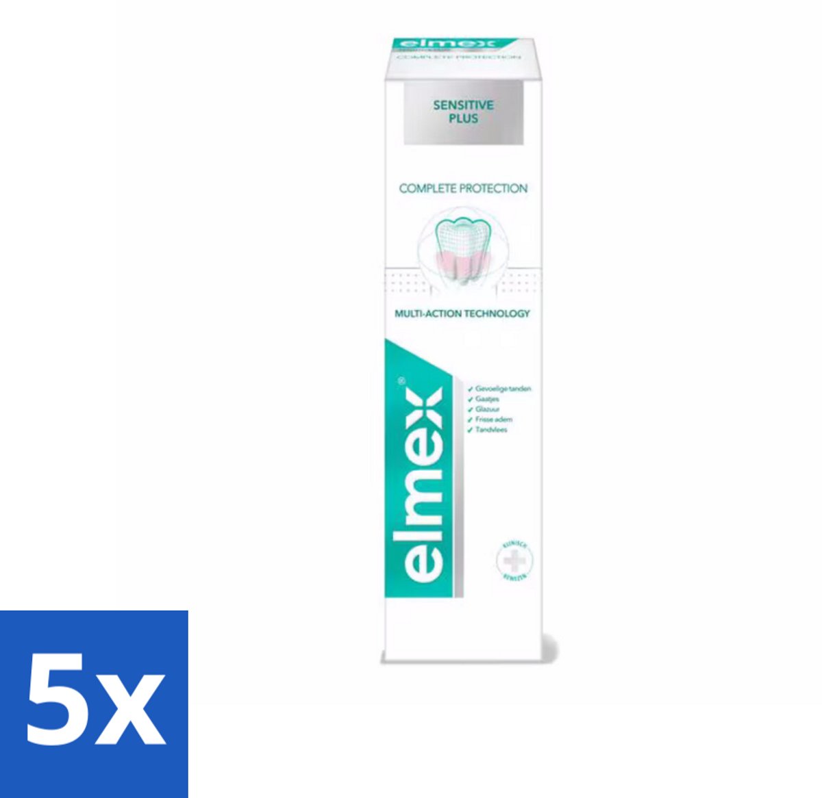 5 x Elmex - Tandpasta - Sensitive Plus - Complete Care - 75 ml - Gevoelige Tanden - Tandpasta - Tandglazuur - Pijnverlichting - Tandvleesbescherming