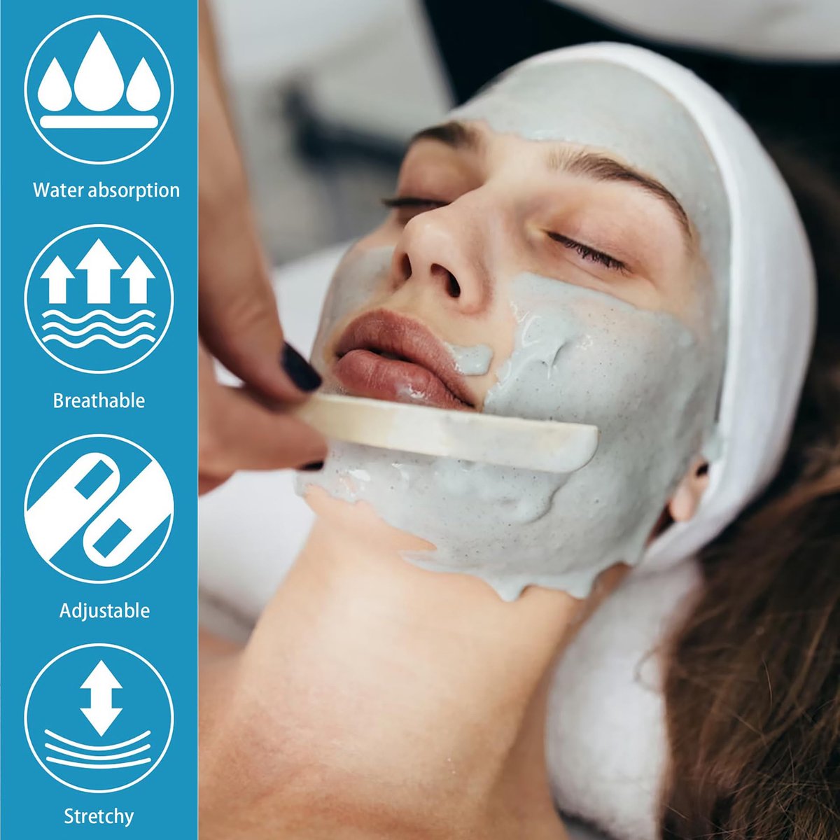 Make-up hoofdbanden set van 6 - verstelbaar voor sport en cosmetica - sluiting - ideaal voor douchen - ShopVlot