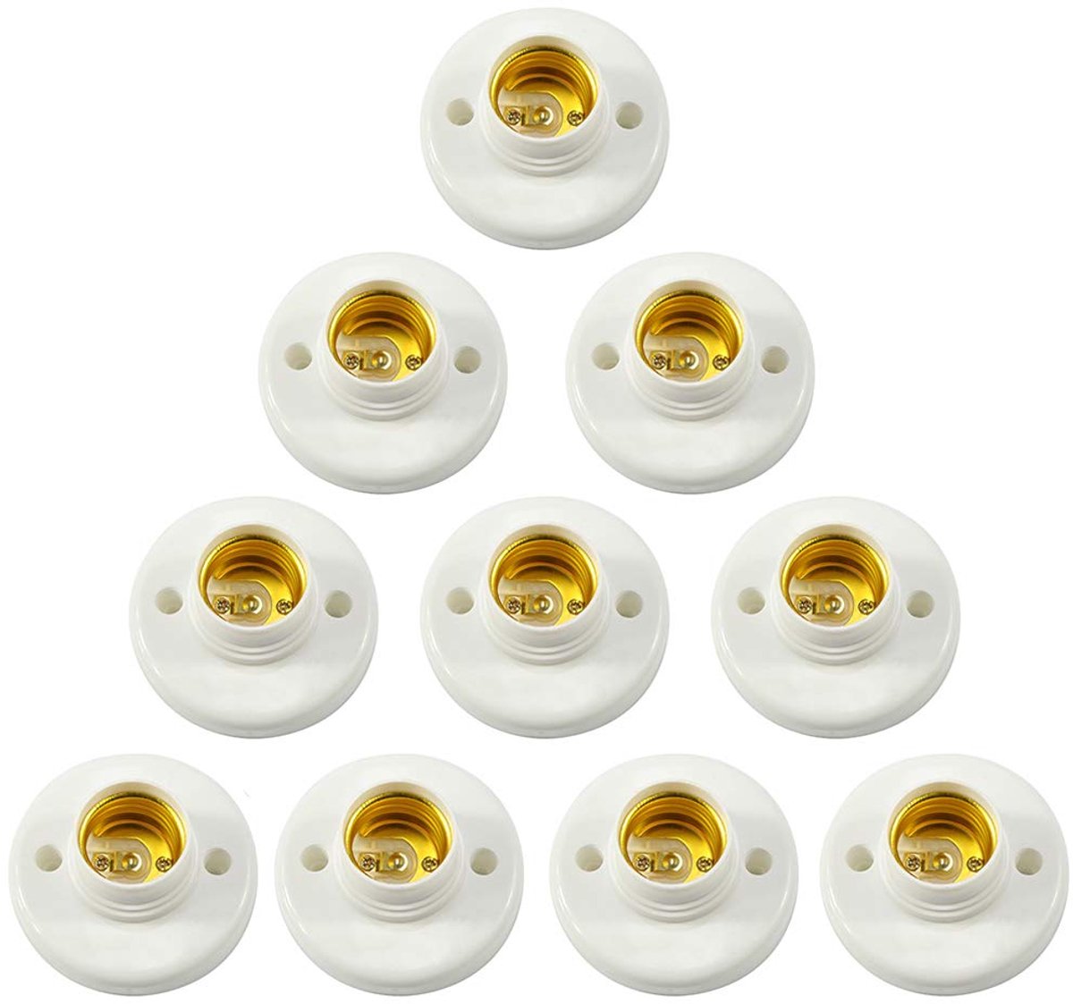 10 pieces E27 wall screw fitting white plastic for garage hall - ShopVlot