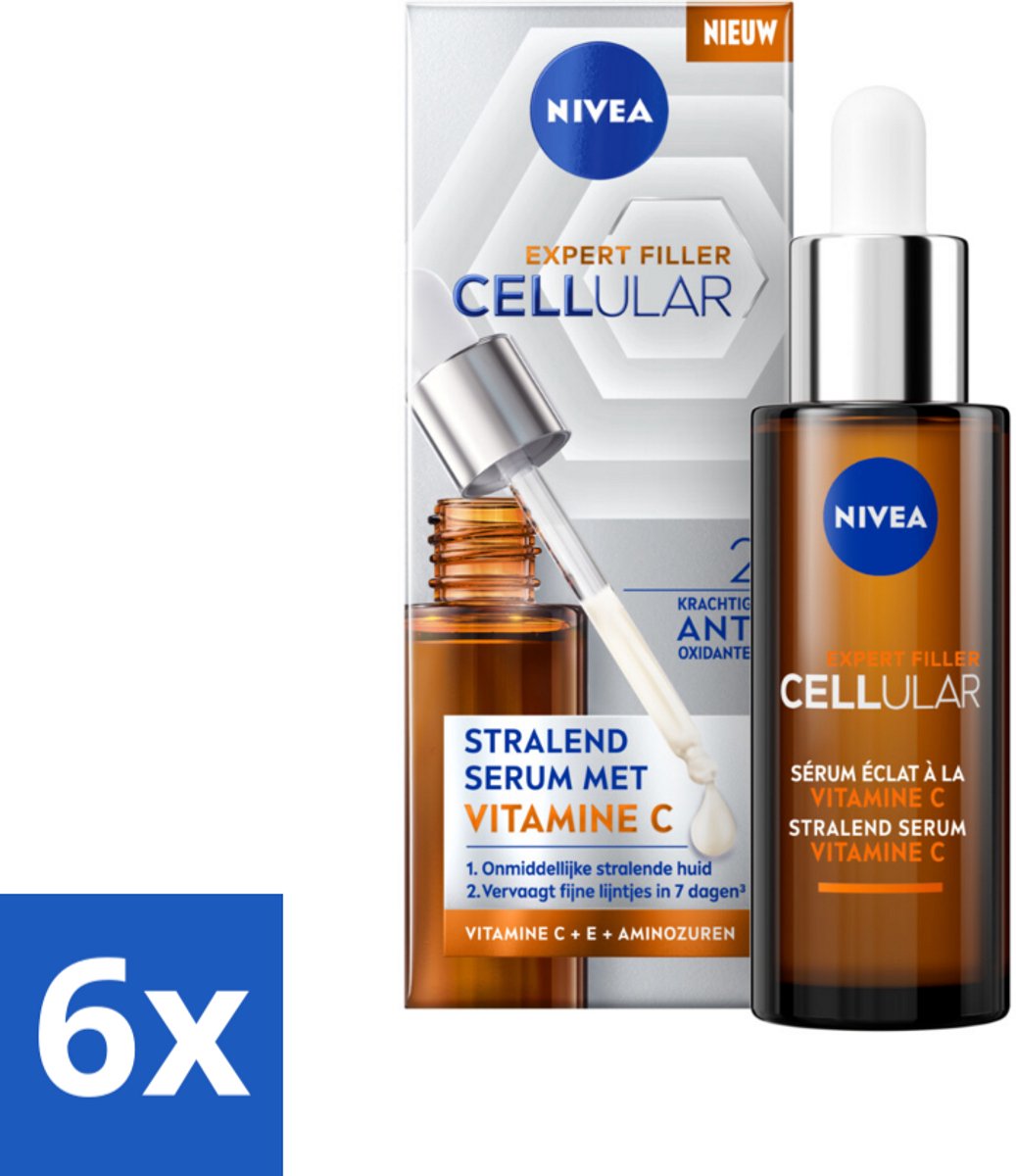 Nivea - Cellular - Expert Filler Vitamine C Serum - Voor Stralende Huid - 30 ml - Voordeelverpakking - 6 stuks