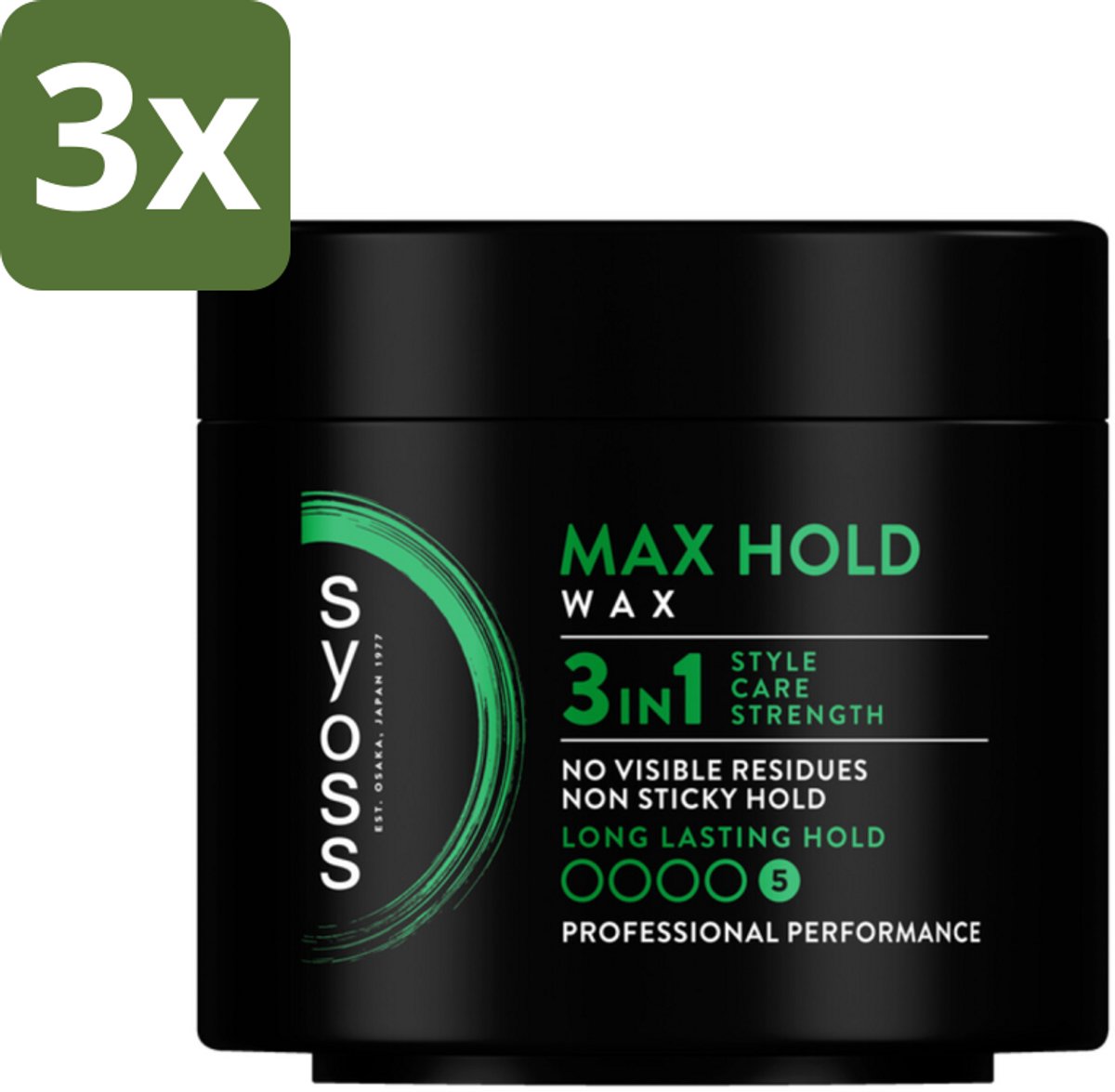 SYOSS - Max Hold Haarwax - Verzorging - Langdurige Styling - 150ml - Bulkverpakking - 3 stuks