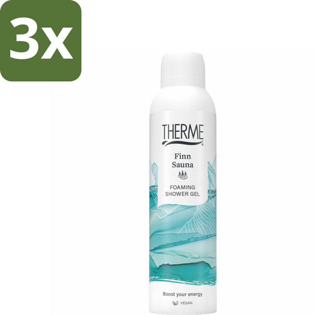 Therme - Finn Sauna - Schuimende Douchegel - Verfrissend - Verzorgend - 200ml - Bulkverpakking - 3 stuks
