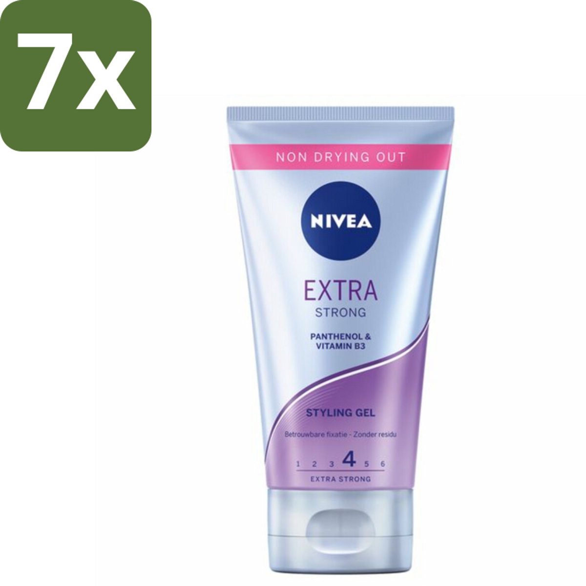 NIVEA - Stylingsgel - Extra Sterk - Betrouwbare Fixatie - 150 ml - Bulkverpakking - 7 stuks