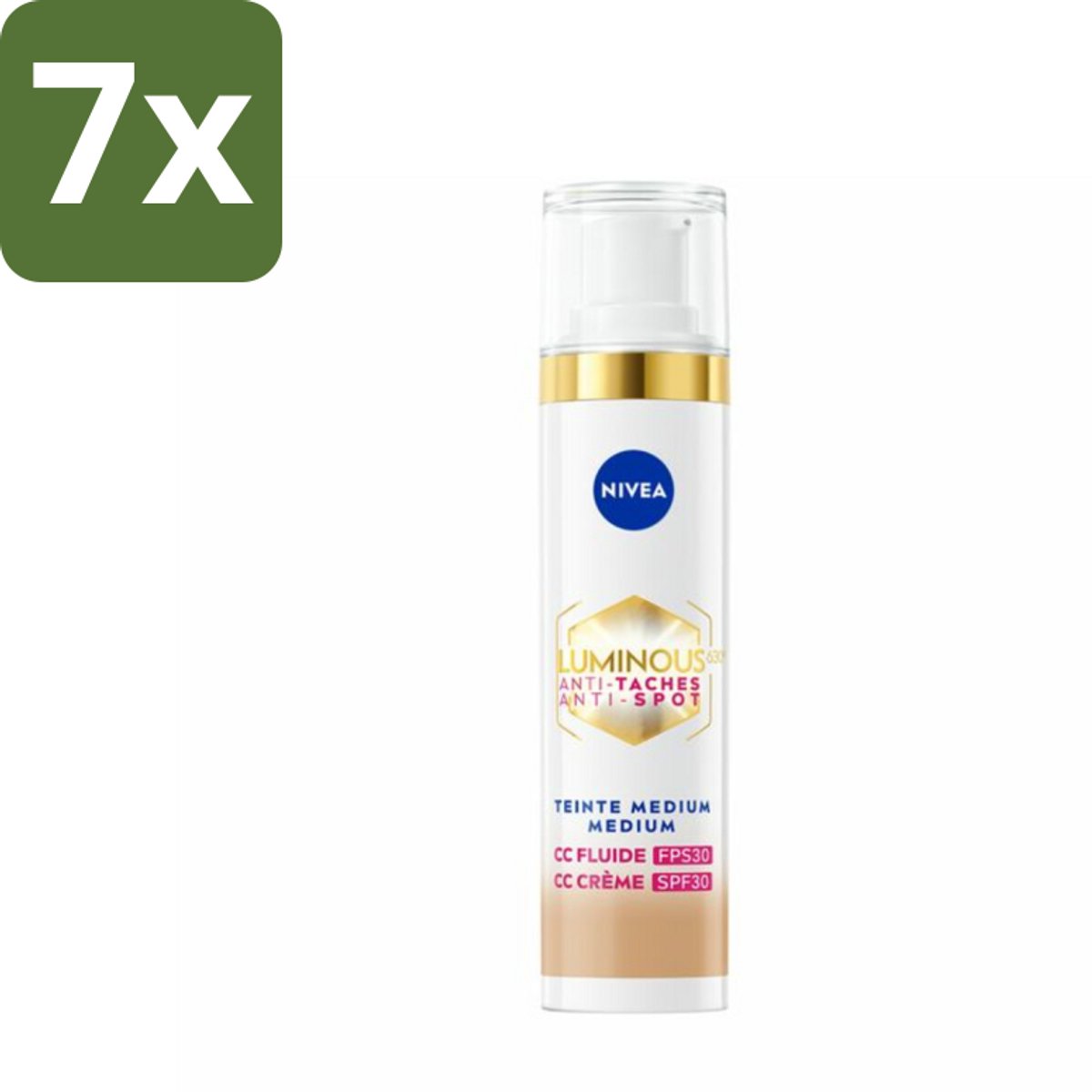 NIVEA - Cellular LUMINOUS630 CC Crème Medium - Gekleurde Dagcrème - Tegen Pigmentvlekken - SPF 30 - 40 ml - Bulkverpakking - 7 stuks