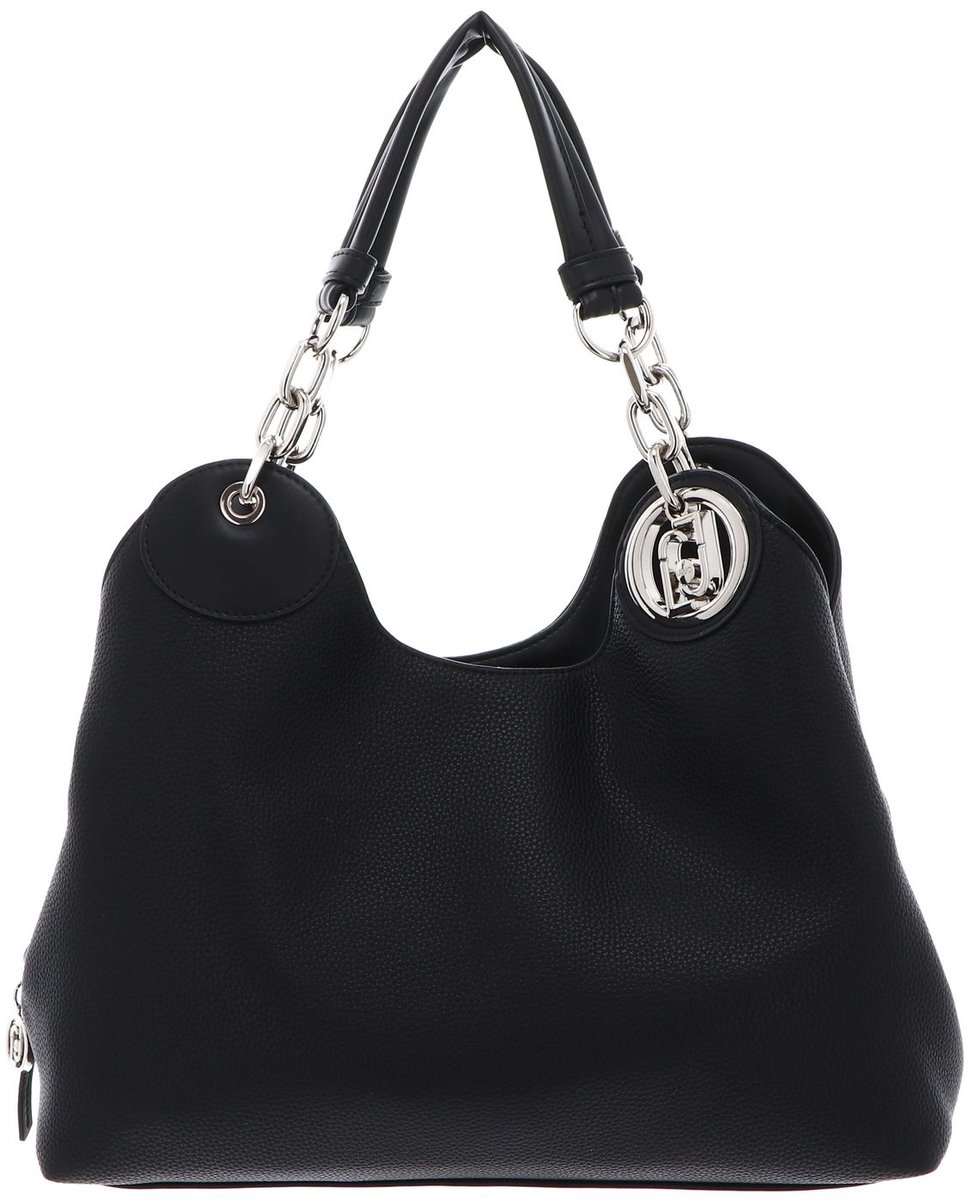 LIU JO handtas schoudertas Faiza ECS Satchel Nero / Steel zwart