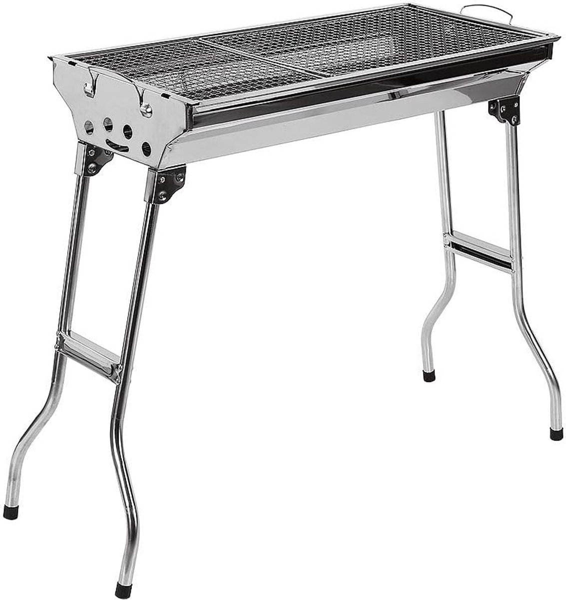 CINK & Co Houtskoolbarbecue voor 5 tot 10 Personen - Inklapbaar - RVS - Op Standaard - 73 x 33,5 x 70 cm