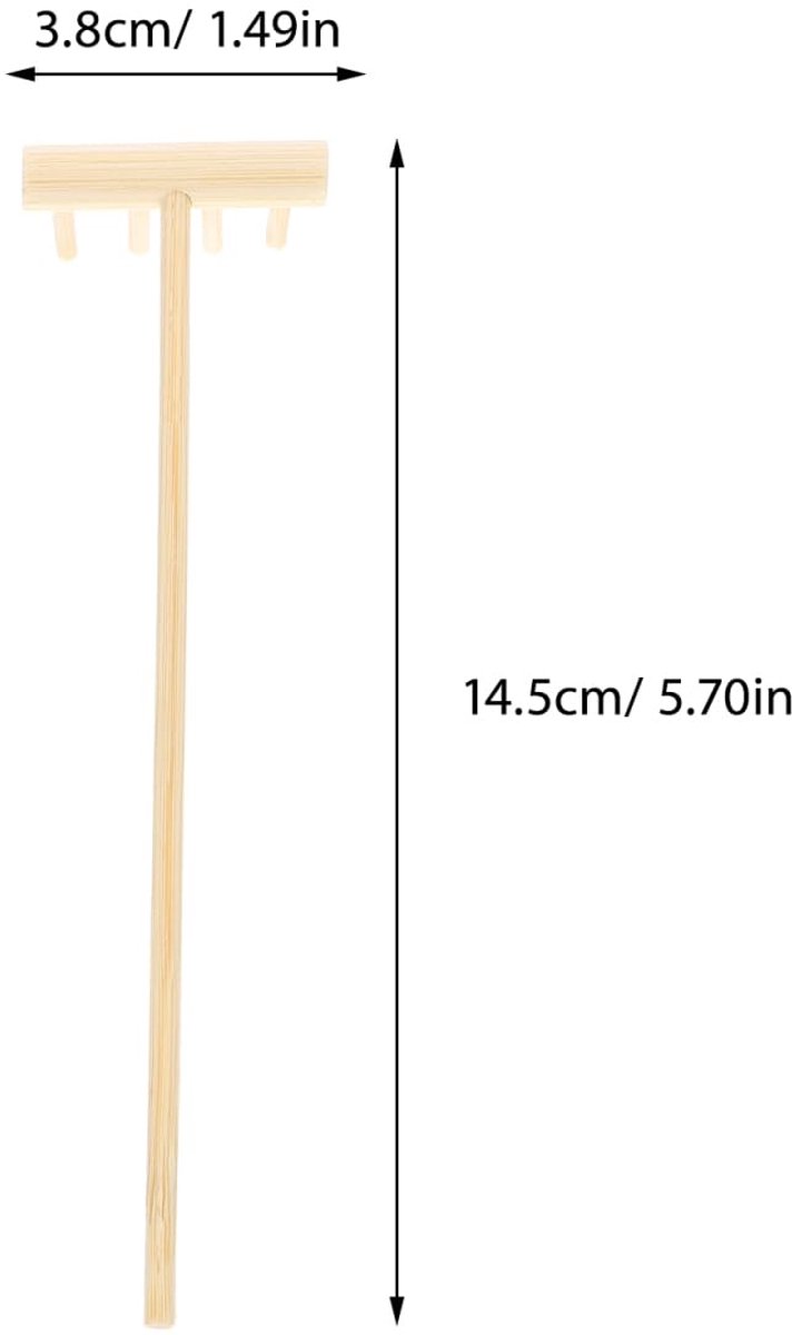 Set van 8 Mini Zen Tuin Harkjes van Bamboe voor Meditatie en Decoratie — afbeelding 2