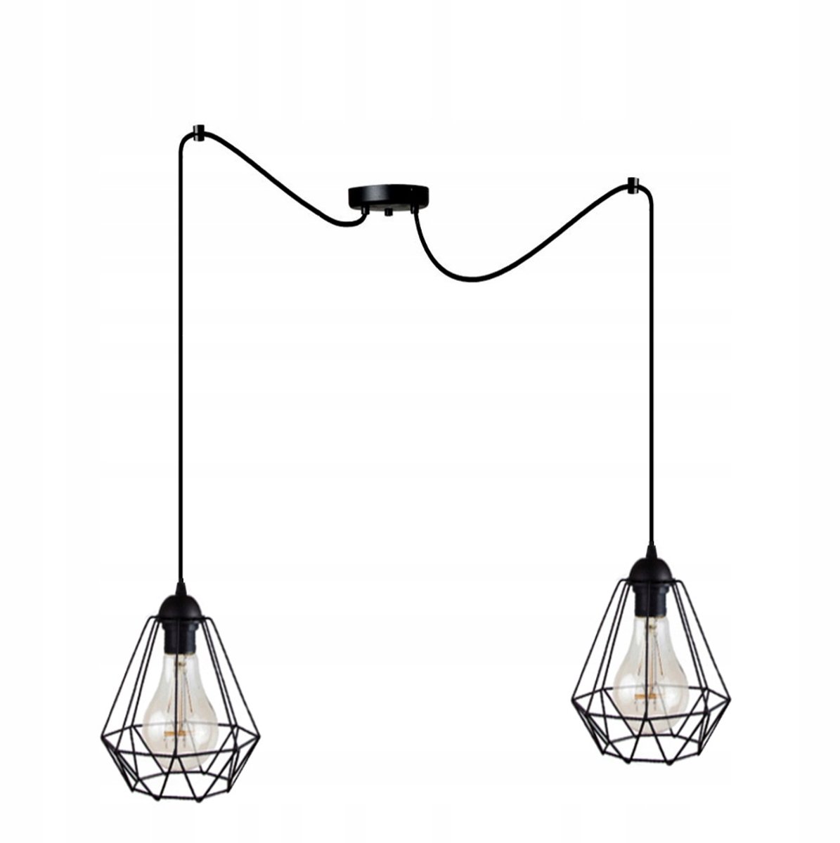 Hanglamp Diamond Spider Zwart E27 2x60W