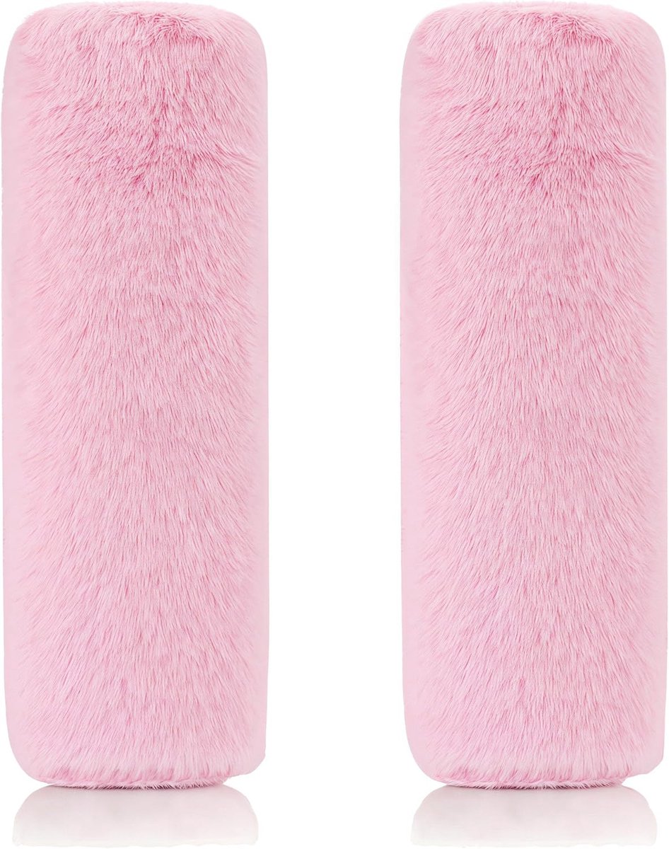 Comfortable Seat Belt Pads, Pack of 2 Faux Rabbit Fur Harness Protective Pads for Adults Kids Seat Belt Pad for Child - ShopVlot
