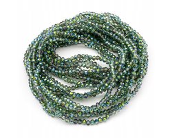 Merkloze Glazen Kralen Rondel Groen 4x3mm 120 stuks
