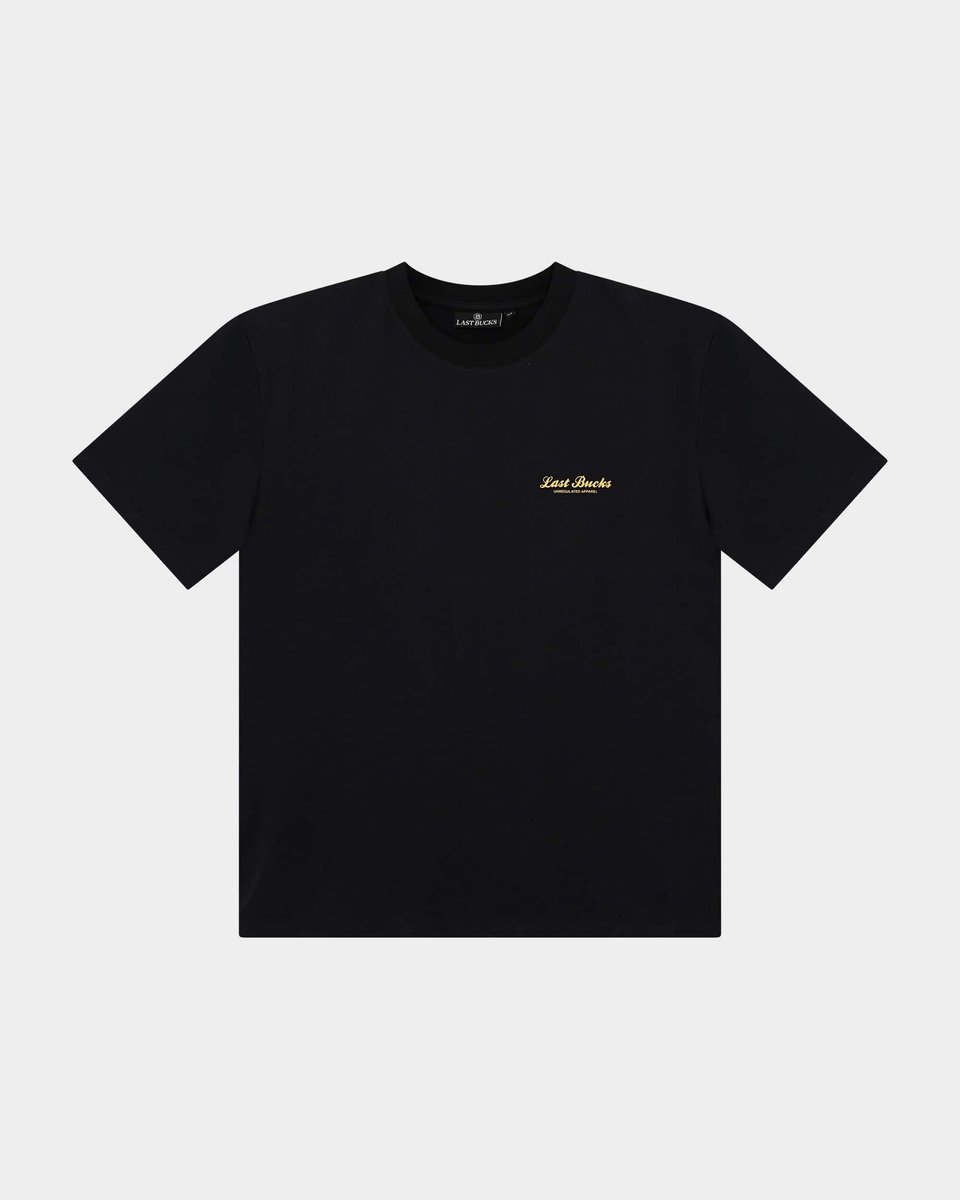 Last Bucks - The Script Tee - Heren T-shirt - Zwart - Maat XL - Regular Fit