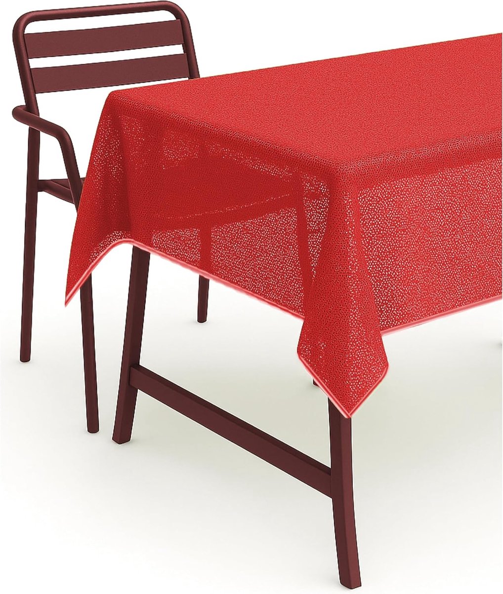 TextilDepot24 Table Cloth Garden Blanket with Hem Washable Garden Table Cloth Balcony Terrace Weatherproof (Red, 160 x - ShopVlot