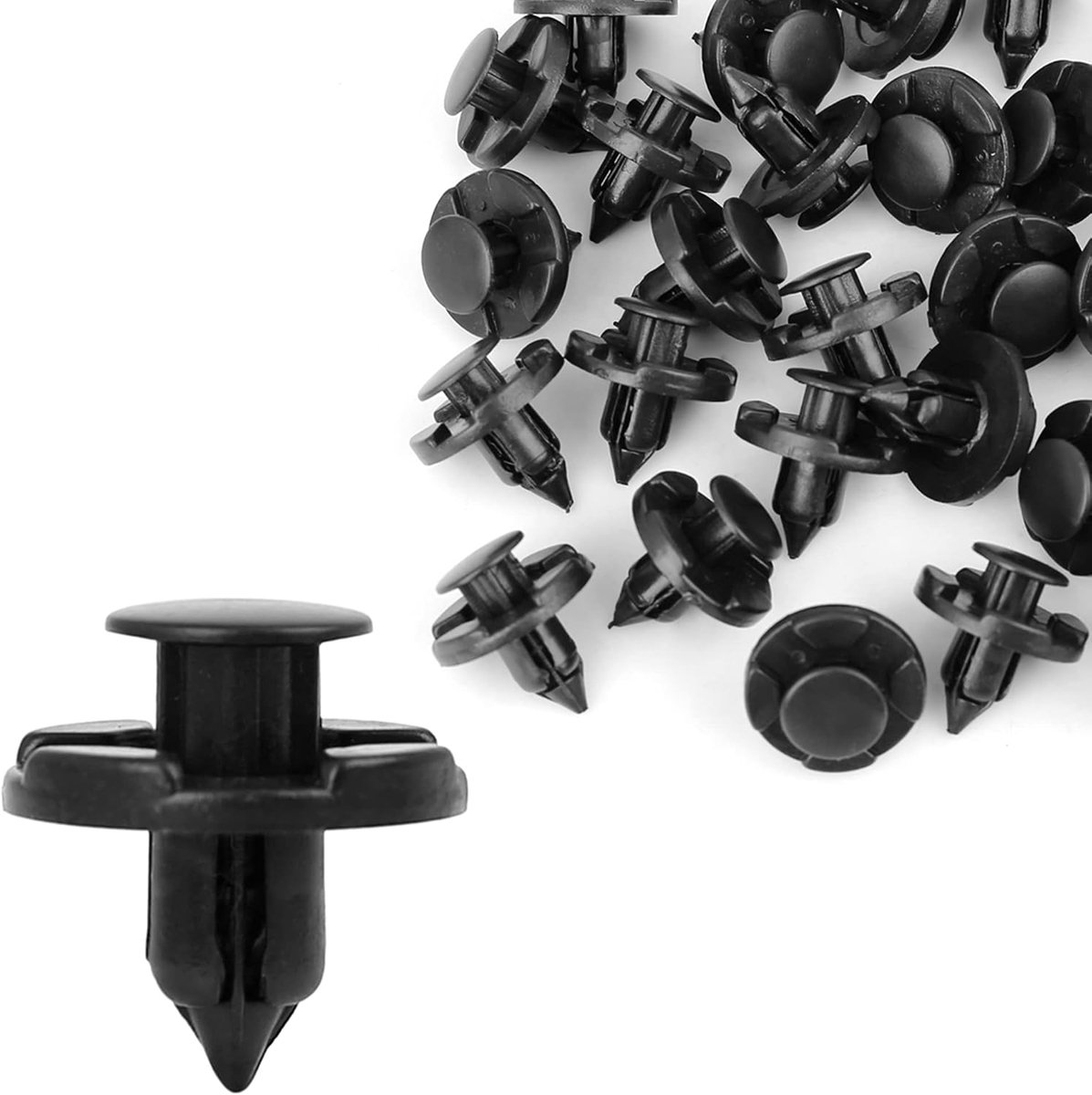 sourcing card 30Pcs 8mm Hole Black Plastic Rivet Fastener Bumper Clip - ShopVlot