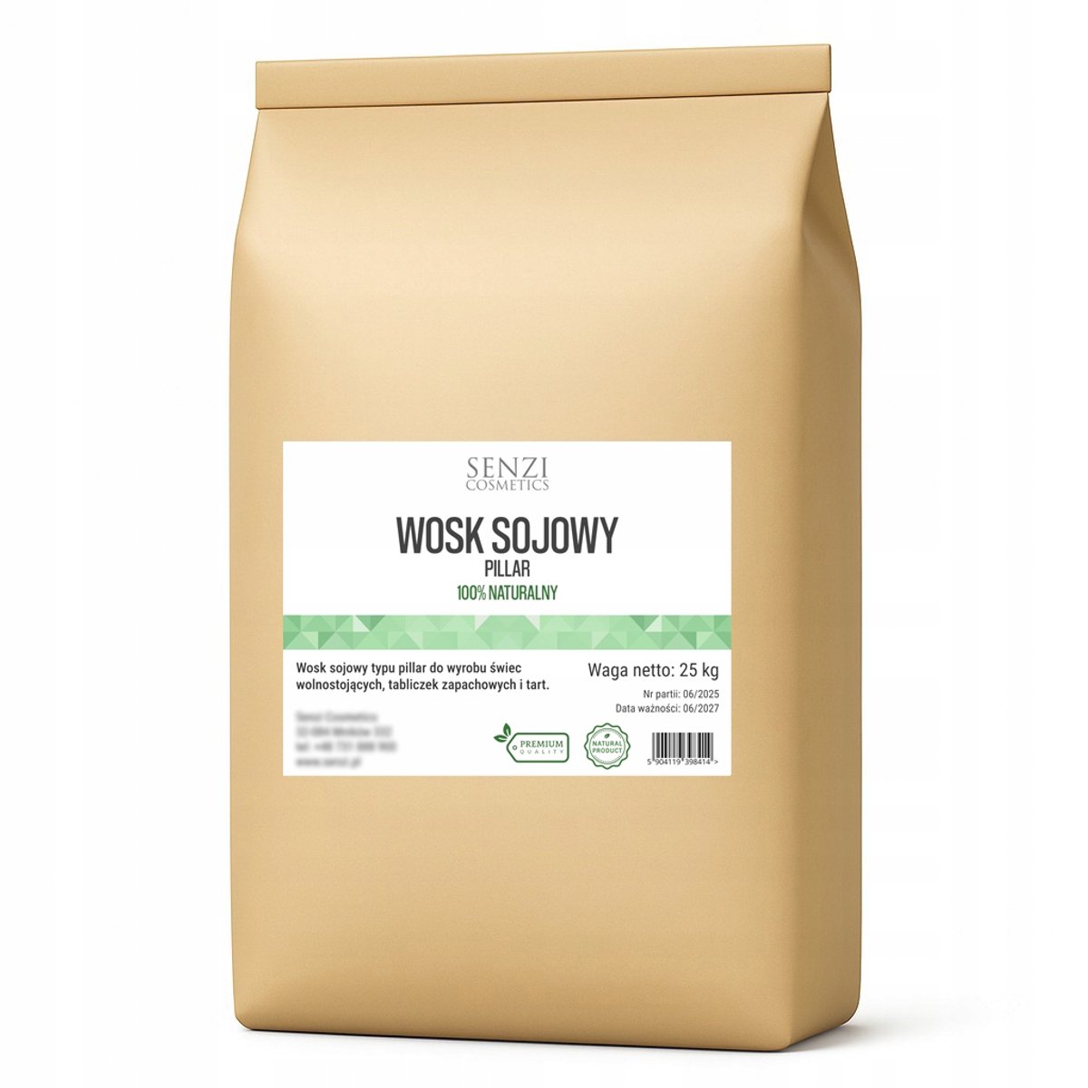 100% Natuurlijke Sojawas Pillar 25kg - Zelf Kaarsen Maken