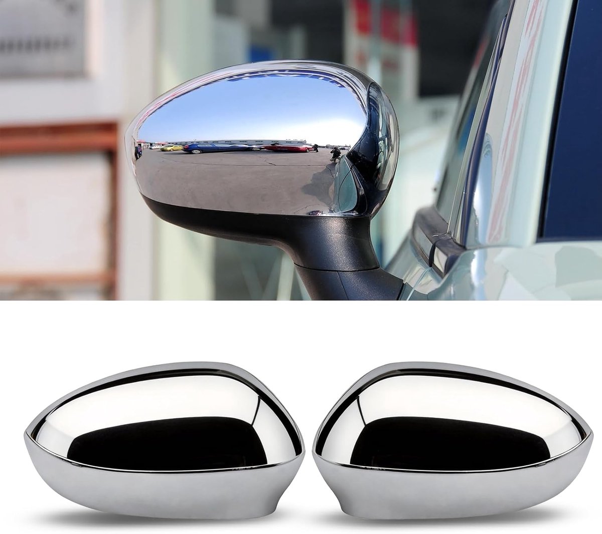 TTCR-II 2 Pieces Compatible with Fiat 500 Car Mirror Caps, Left + Right Rear View Mirror Cover for Fiat - ShopVlot