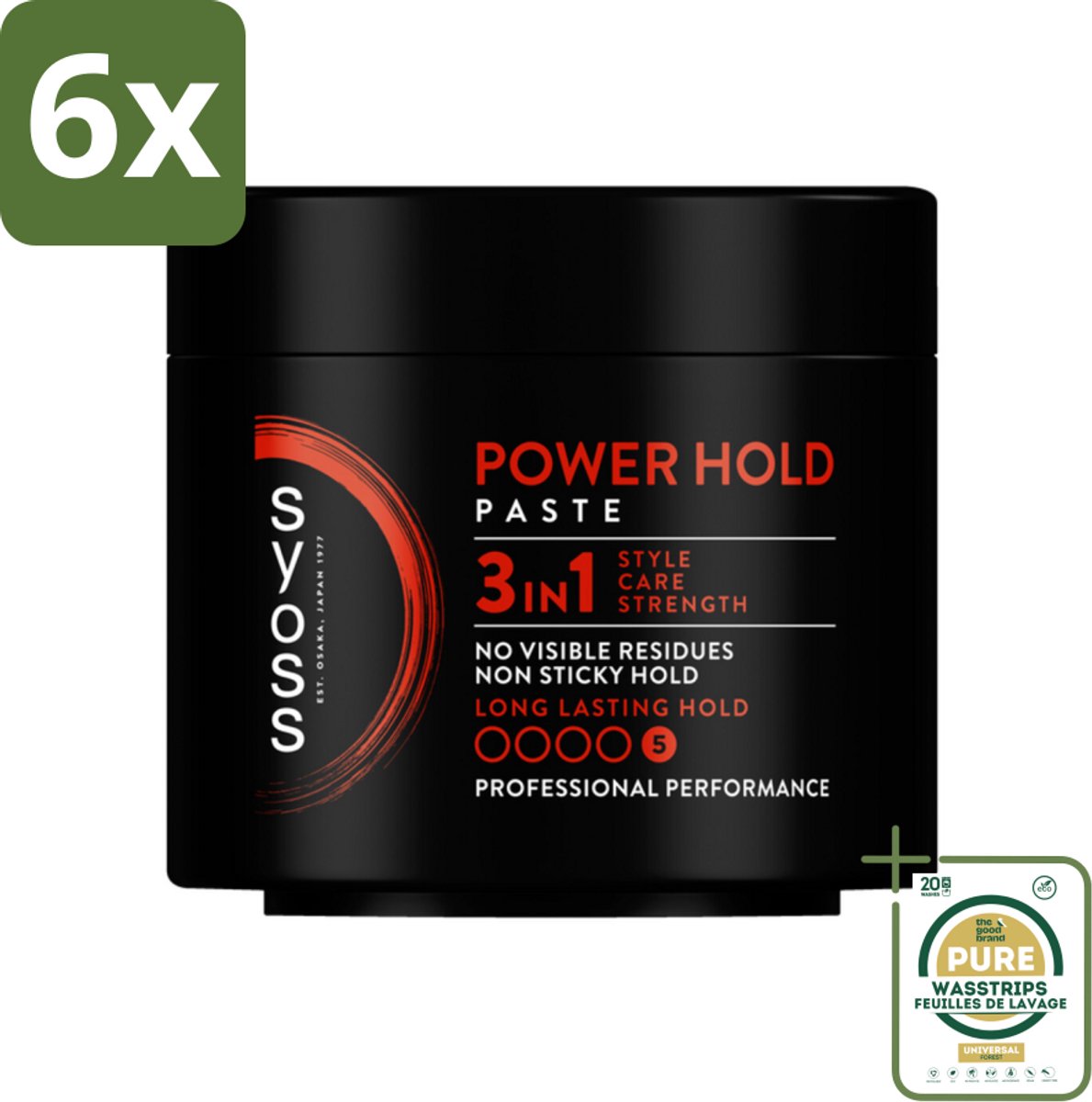 SYOSS - Power hold 150 ml - Haarpaste - Sterke Fixatie - 150ml - Voordeelverpakking - 6 stuks - Sterke fixatie - Gedefinieerde haarstijlen