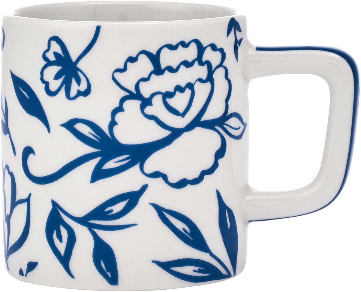 La Cafetière - Espressokopje - Keramiek - Blu Fiorato - Wit - 120ml