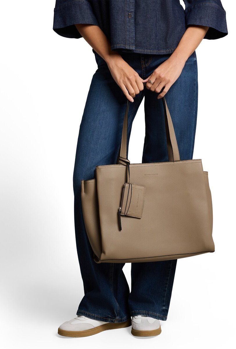 Tom Tailor - TTMAYAN L Shopper met bijzakje - Maat ONESIZE - taupe / taupe