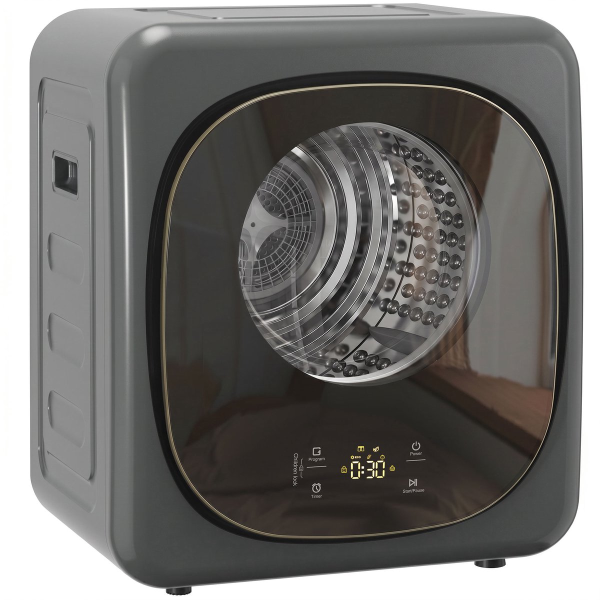 Sogiol® Compacte Wasdroger - 800W - 5 Standen - Touchscreen - Grijs 4 kg