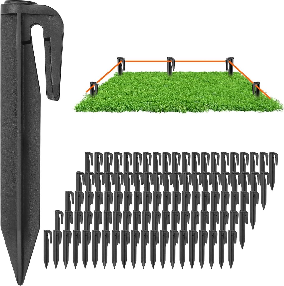 Schroefharingen - Metaal - Set van 100 stuks - Voor Robotmaaiers en Tuinbevestiging