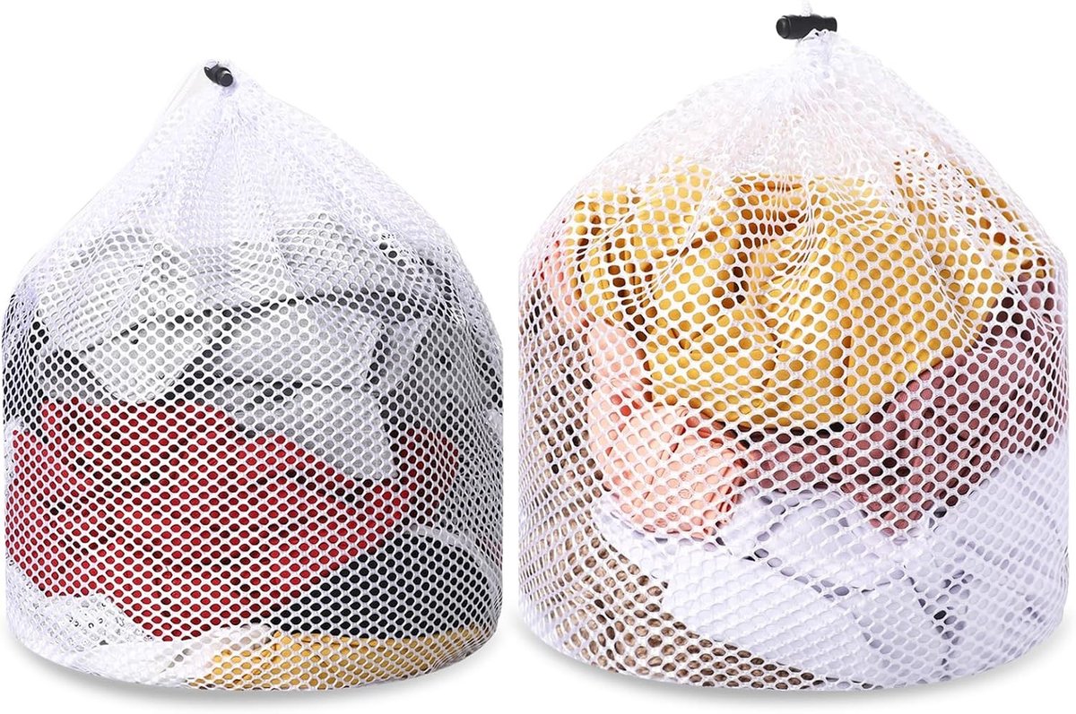 Wasnetjes met ritssluiting - Wit - 30 x 40 cm en 40 x 50 cm - Nylon waszakken voor wasmachine - Bescherming voor kleding