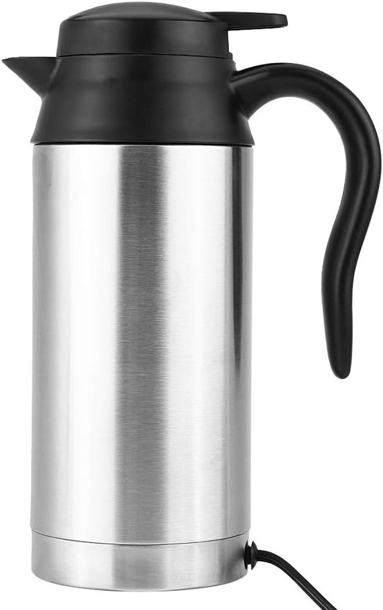 Draagbare Waterkoker voor Auto - Rood - 750 ml - Roestvrij Staal met Afdichtdeksel - Voor Koffie en Thee