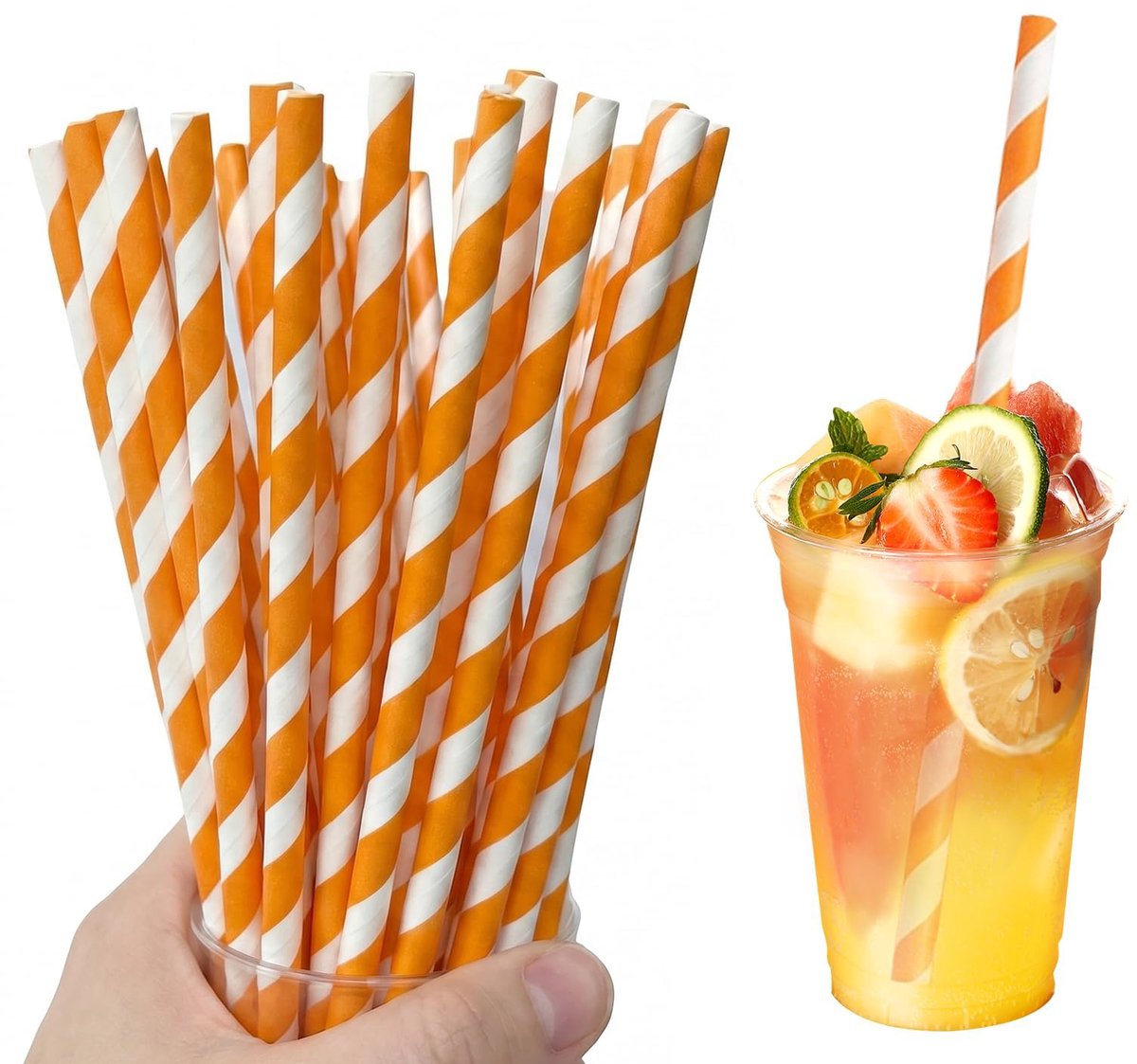 Bukecagif 100 stuks Aperol papieren rietjes - ShopVlot
