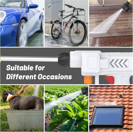 Draagbare accu-hogedrukreiniger voor autowassen, reiniging en bloembewatering - ShopVlot — afbeelding 4