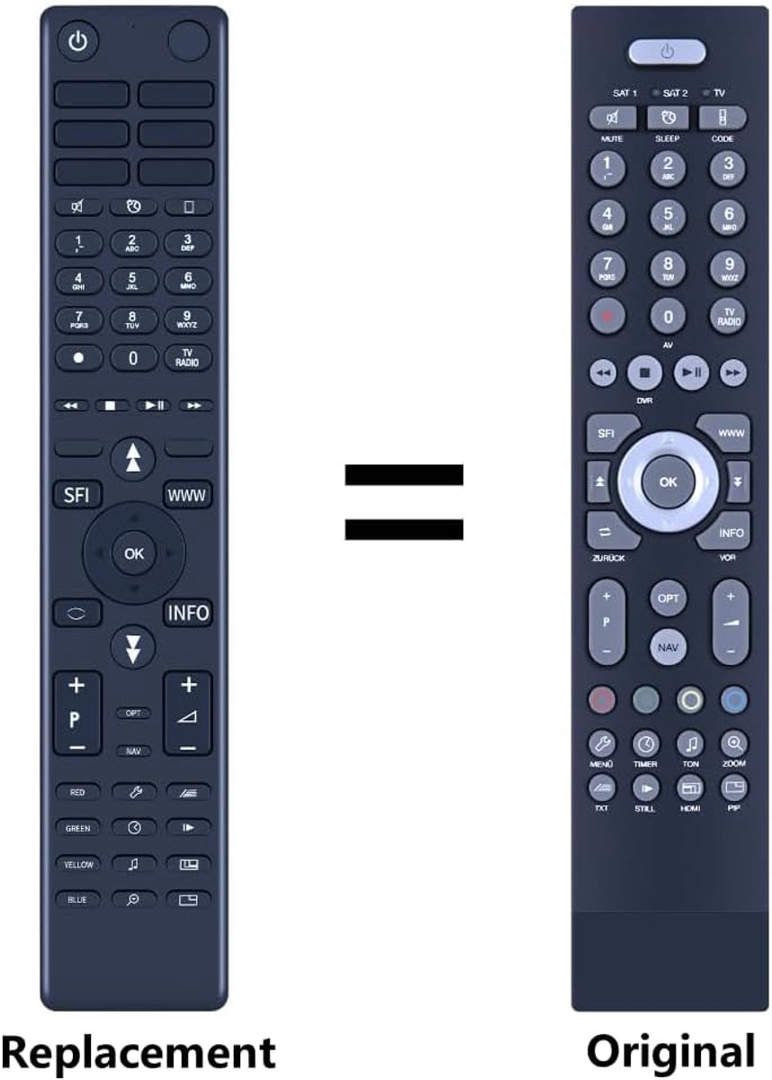 FBDVR401B 2530401010102 Replacement Remote Control Compatible with TechniSat HDVISION32 DIGIPAL-1 DIGITAL-PR-S HDTV-46 - ShopVlot