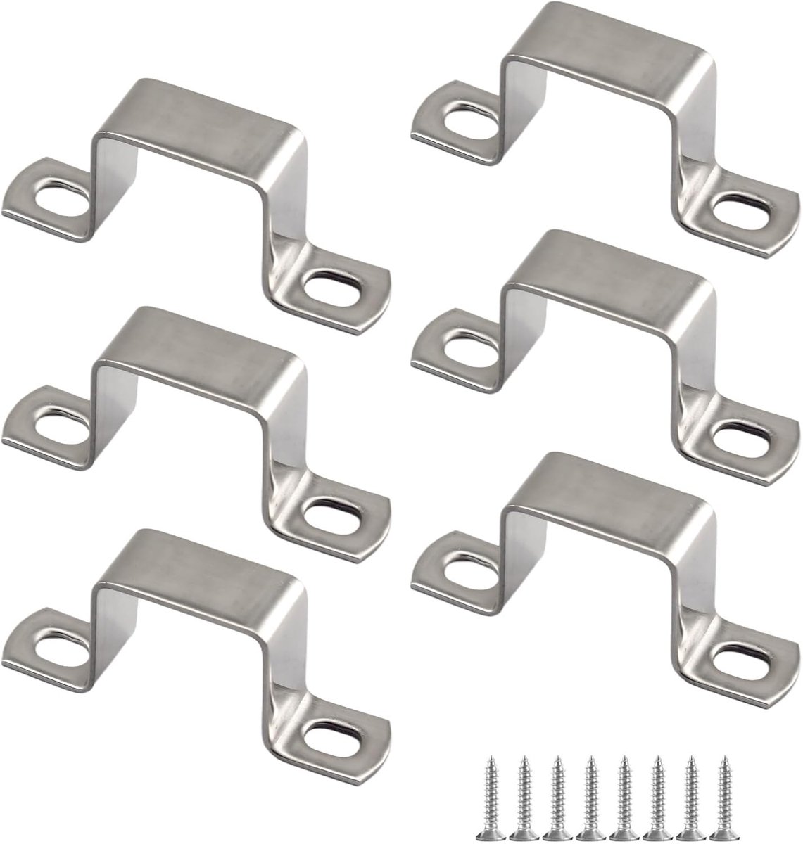 (6 PCS) 60x60mm U Shaped Hose Holder Square Support 304 Stainless Steel Pipe Fittings come with stainless steel self - ShopVlot