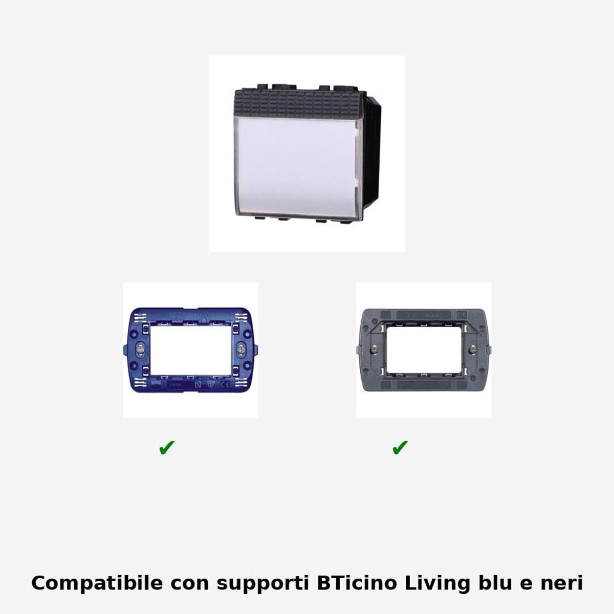 Deurbel knop - drukactivatie - zwart - geschikt voor Bticino Living International/Light - ShopVlot