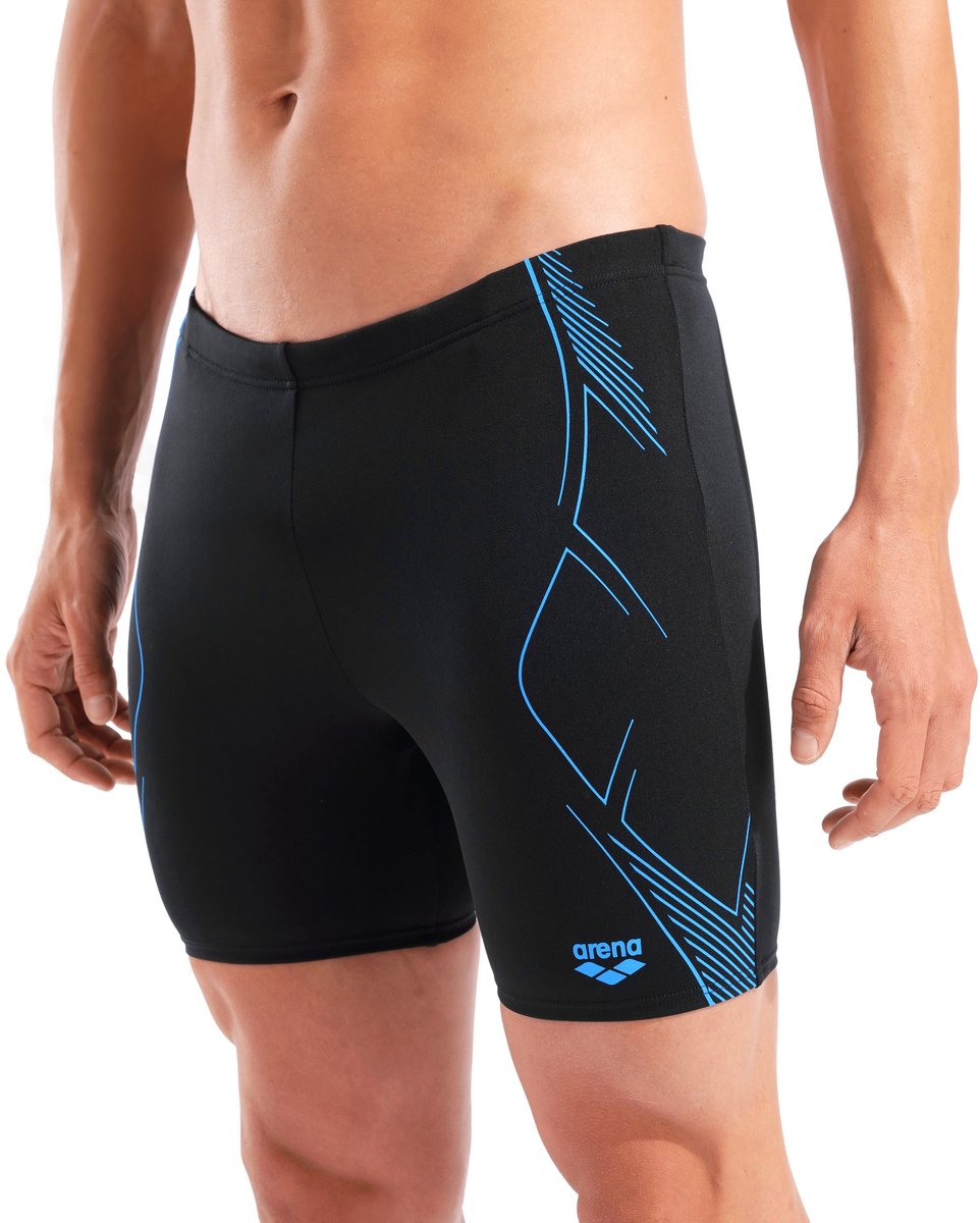 Arena Heren Zwemjammer Graphic Mid Zwart Turquoise