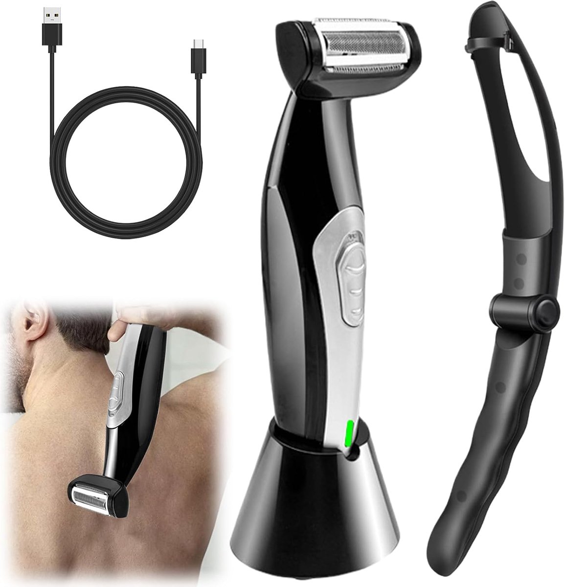 Elektrisch rugscheerapparaat - multifunctioneel met verlengde handgreep - ergonomisch ontwerp - ShopVlot