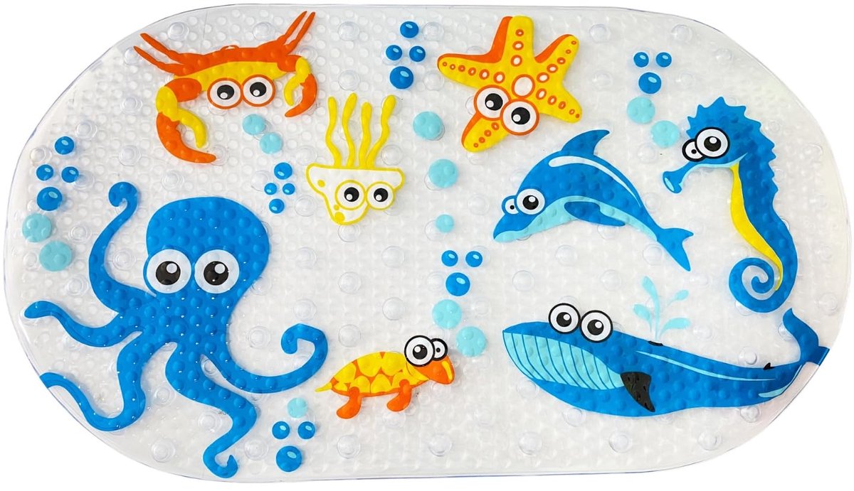 Famanu – Antislip badmat voor baby's, comfortabel en gemakkelijk te reinigen, universeel passend in alle badkuipen, afmetingen 71 x 38 cm, geschikt vanaf 8 maanden