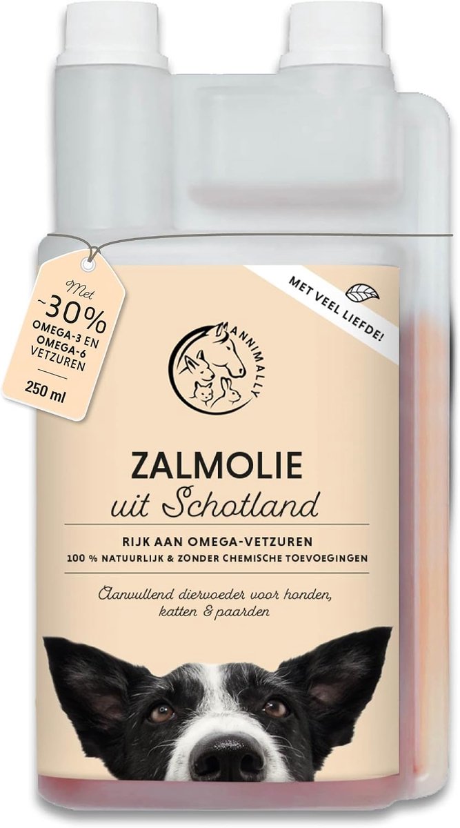 Annimally Scottish Salmon Oil for Dogs and Cats 250ml - With 30% Omega 3 and 6 fatty acids - ShopVlot