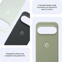 Lichtgroen en donkergrijs Google Pixel telefoonhoesje met G-logo. Groen hoesje met camera-uitsparing.