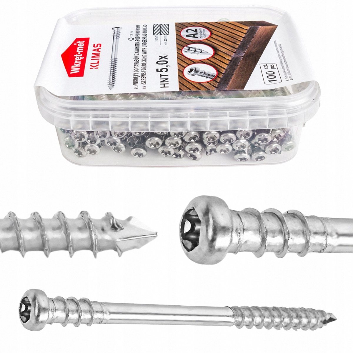 RVS Terrasschroeven A2 5x80 Torx 100st