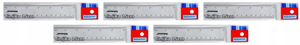 Schemat Liniaal 15 cm Transparant Onbreekbaar 5 Stuks