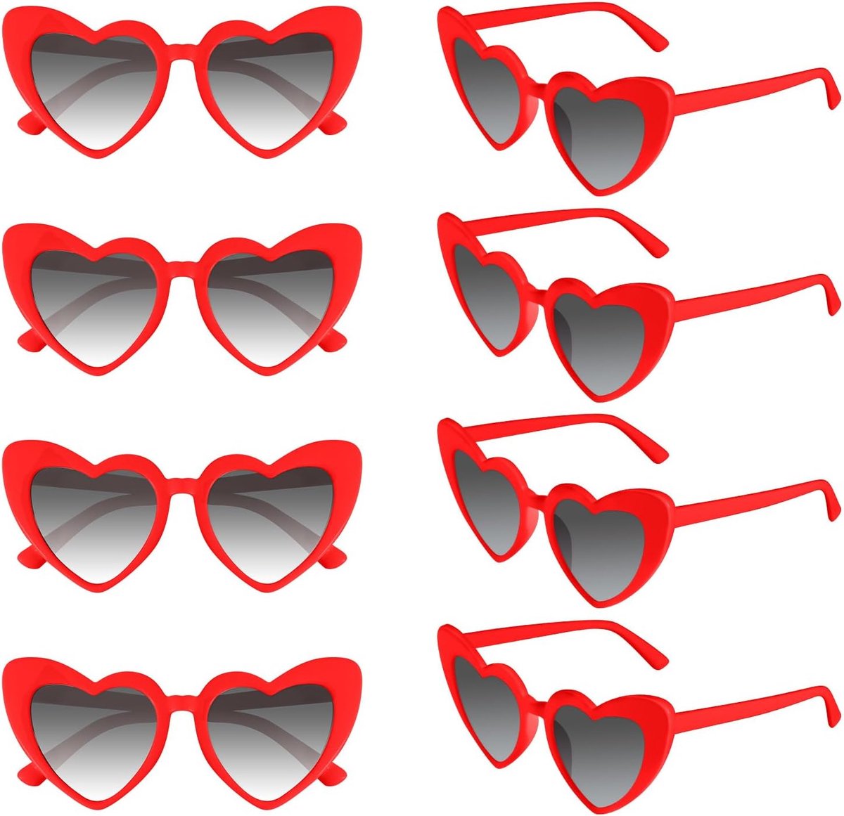 Morcheiong 8/16Pcs Heart Shaped Sunglasses Bulk Vintage Heart Glasses Bachelorette Party Favors For Women Wedding - ShopVlot