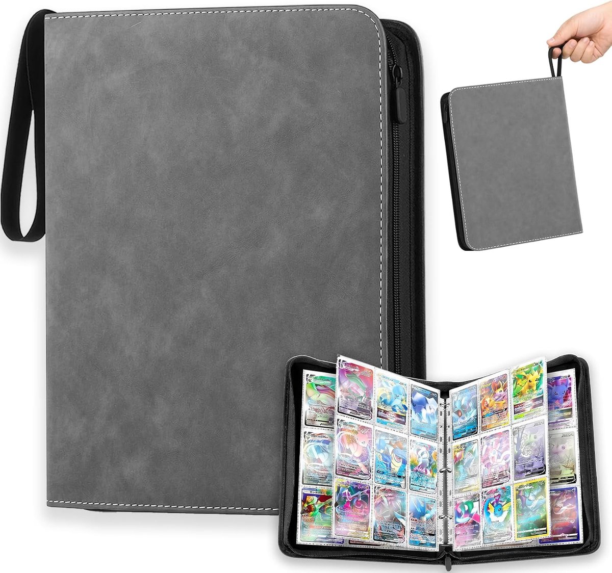 Sammelkarten Album 900 Cards,9 Pocket Card Binder Grau - ShopVlot