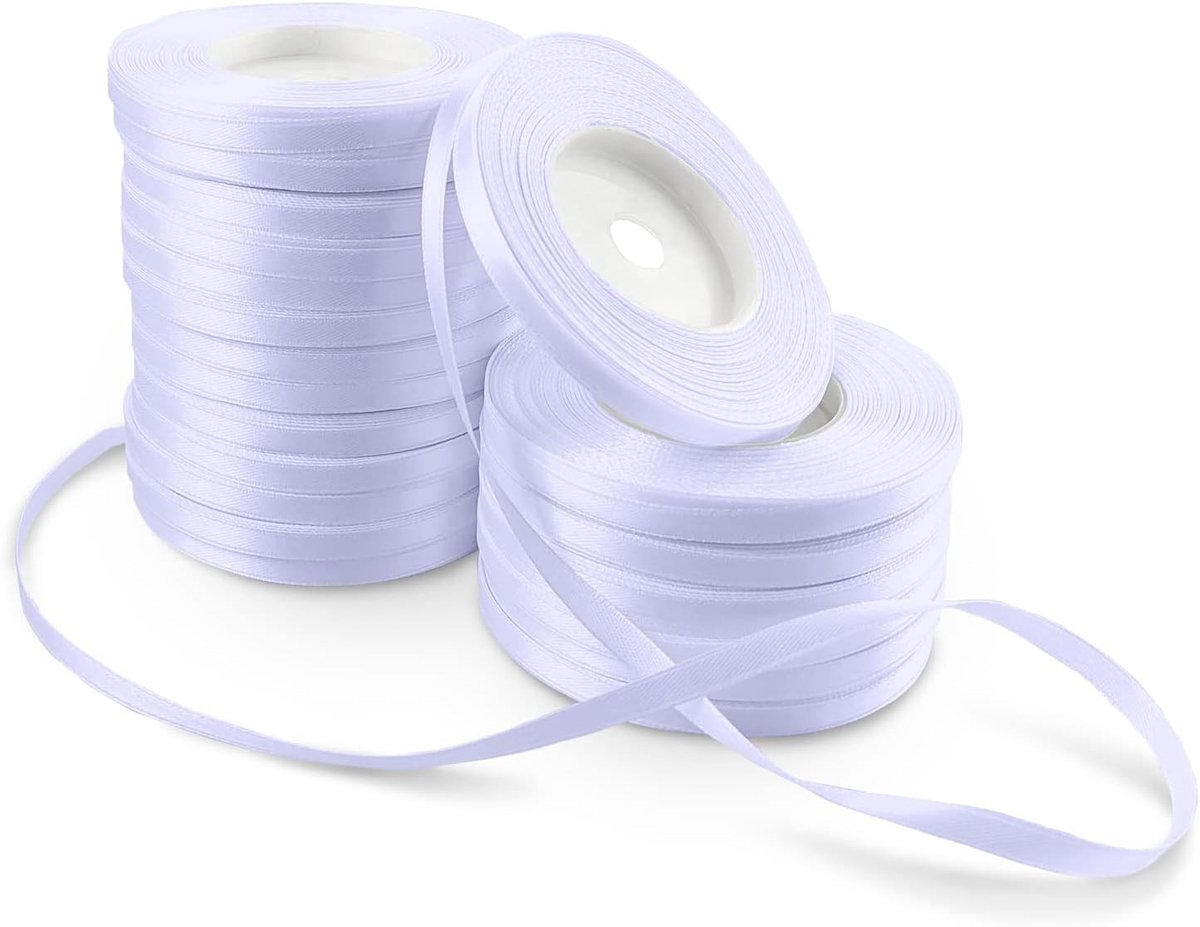 Merkloze Lilale Satijnen Lintjes 6mm 32m - Set van 20 stuks