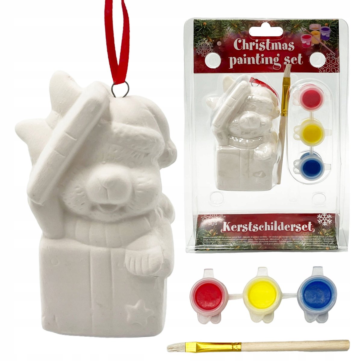 Kerstdecoratie Zelf Schilderen: Keramische Zwaan Hangertje voor Kinderen