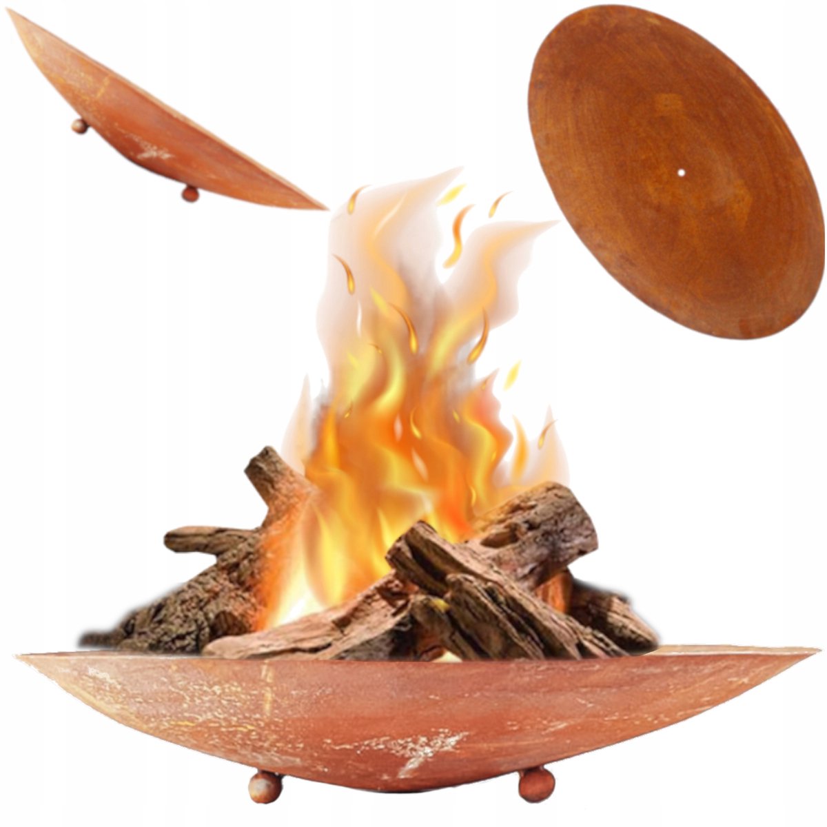 Stijlvol Tuinhaard met Grillfunctie - 58cm Roestlook