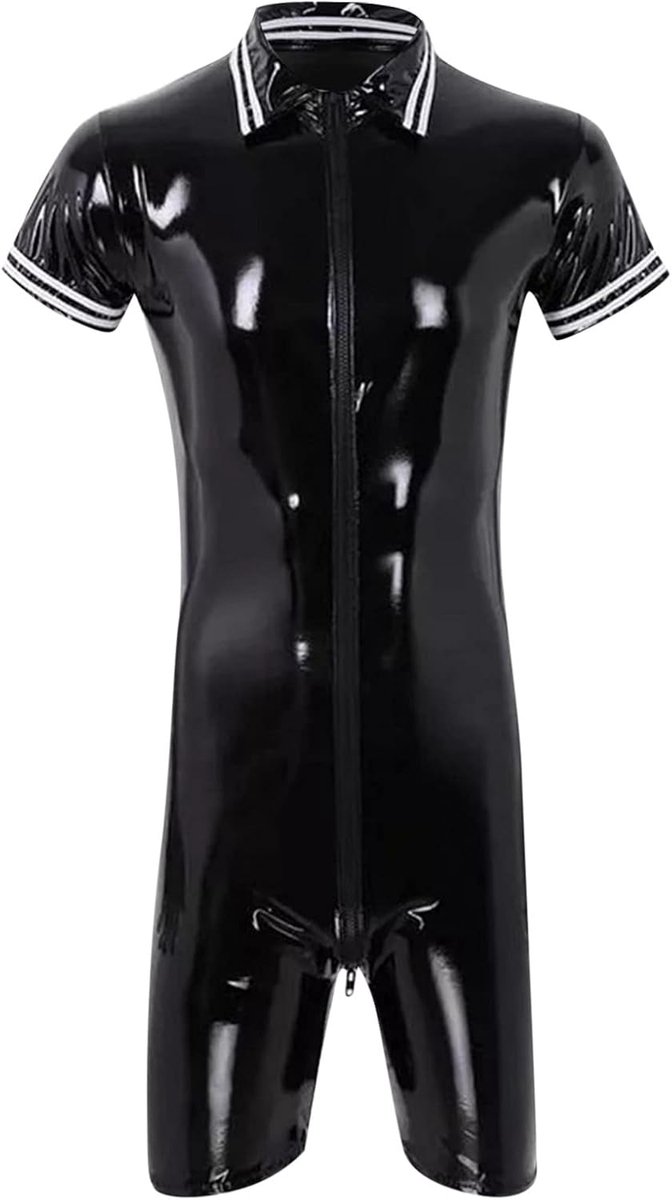 Generisch Latex Thong Men's Fashion Casual Plain Sexy Cloak Sexy Overalls Coat Clothing Costume Sexy - ShopVlot