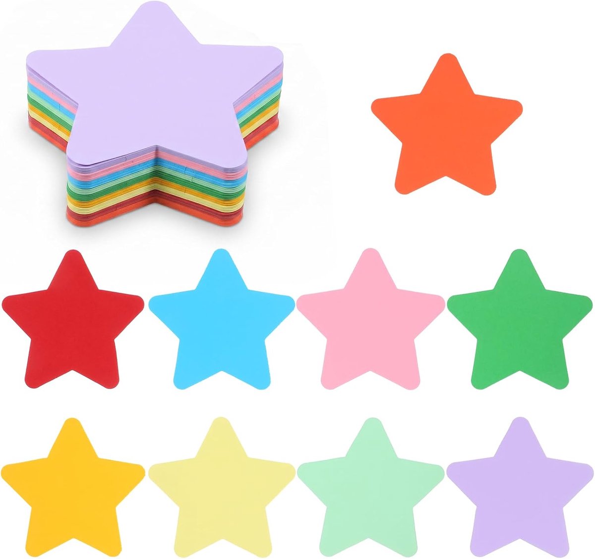 Tucnoeu 108 Star Cutouts, Diverse Kleur Papier Star Cut Outs DIY Klaslokaal - ShopVlot