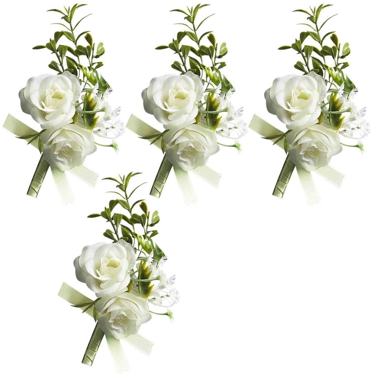 Famanu Kunstbloemen knoopsgatbloem, handgemaakte rozenbroche met pen en clip