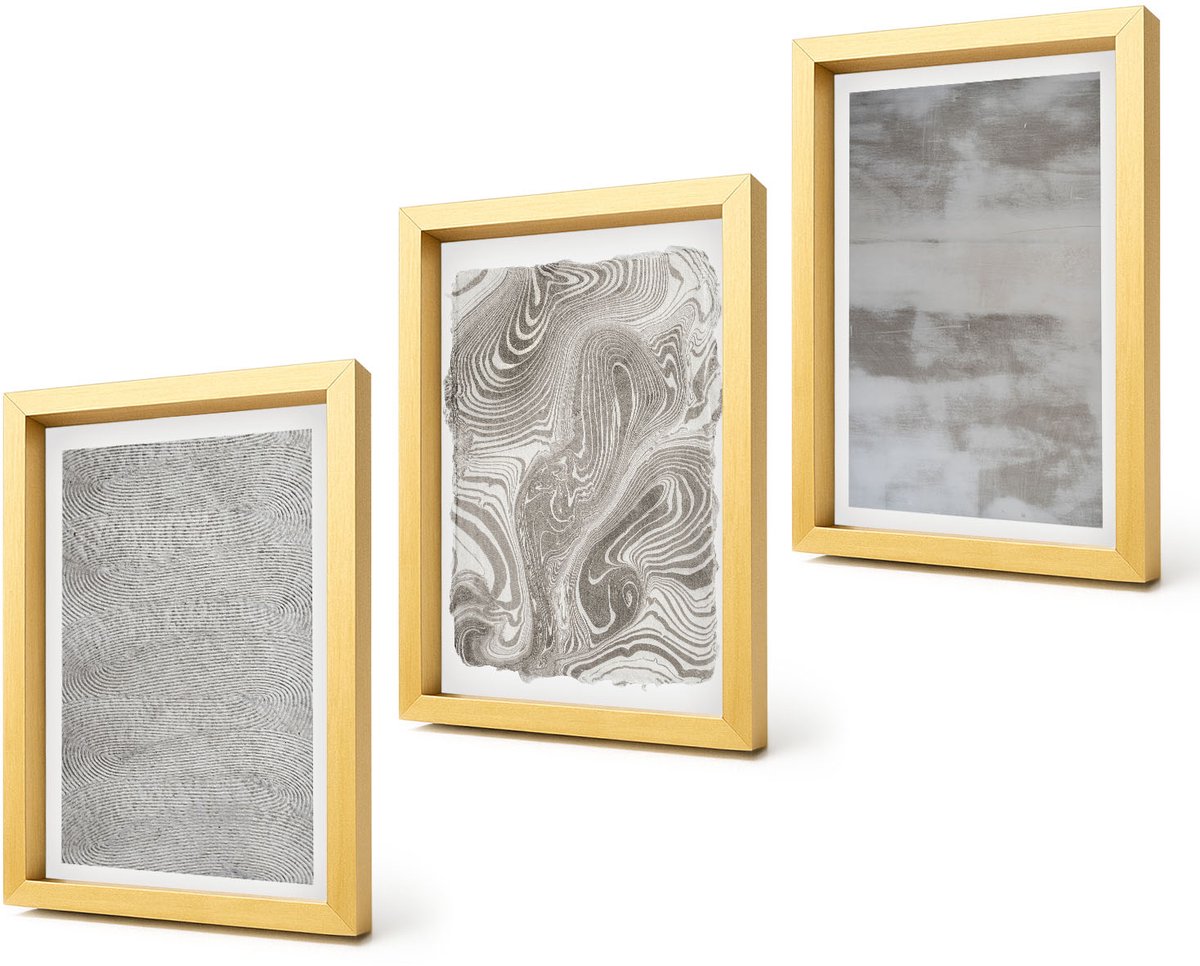 Coloray 4-Delige Schilderij Set - Industriële abstracte structuren ontwerpen - 20 x 30 cm - Wanddecoratie - Muurdecoratie - Moderne Interieurdecoratie - Interieur Decoratie