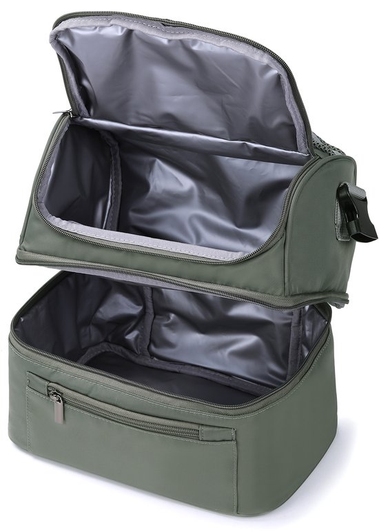 Brisby Koeltas 11 Liter - Lunchtas - Kolftas - Inclusief 2 Koelelementen - Dubbel Compartiment - 4-Laags Geïsoleerd - Waterafstotend - Misty Green van Brisby — afbeelding 5
