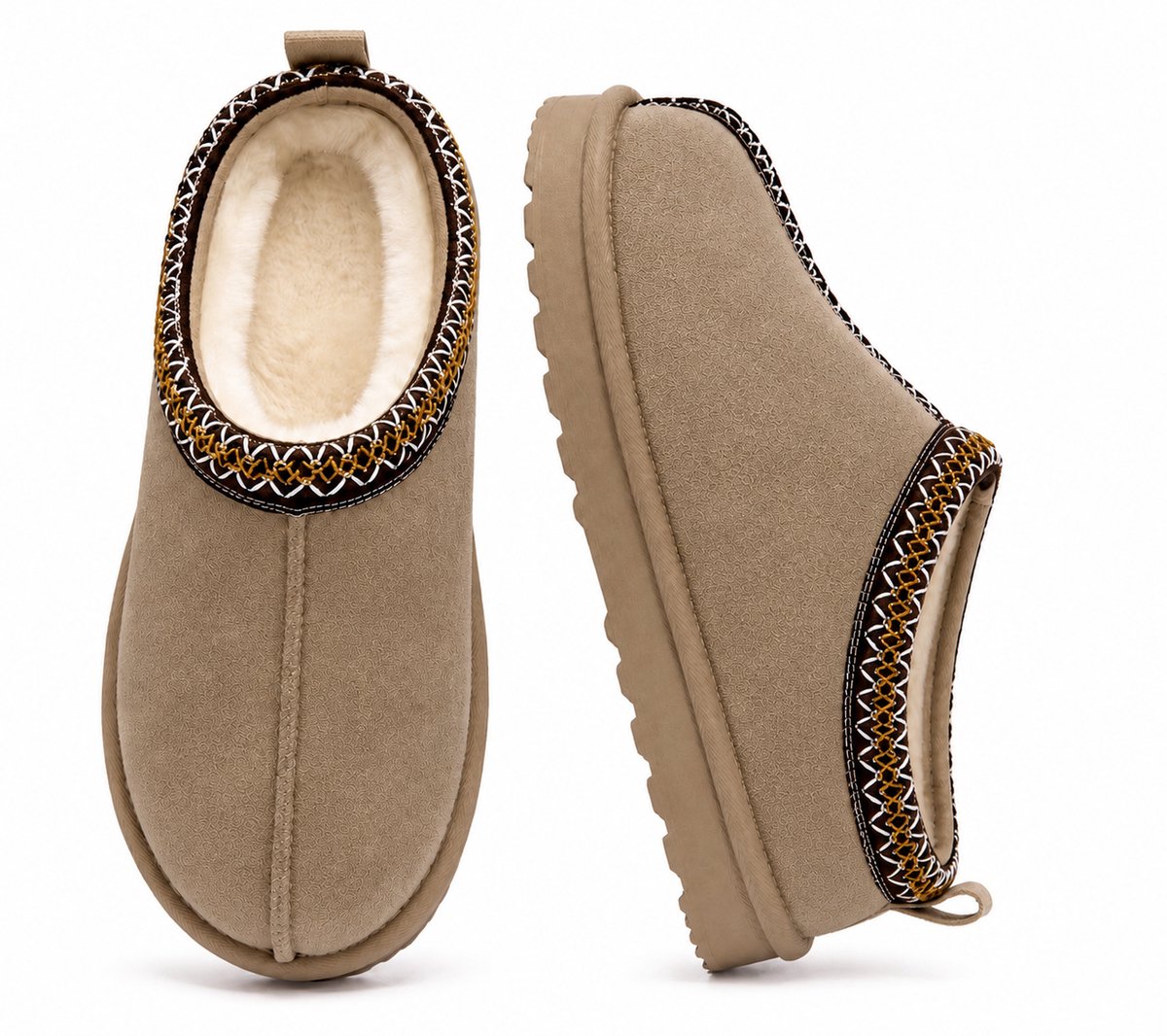 Pantoffels Dames - Sloffen - Stevige zool - Maat 38 - Khaki