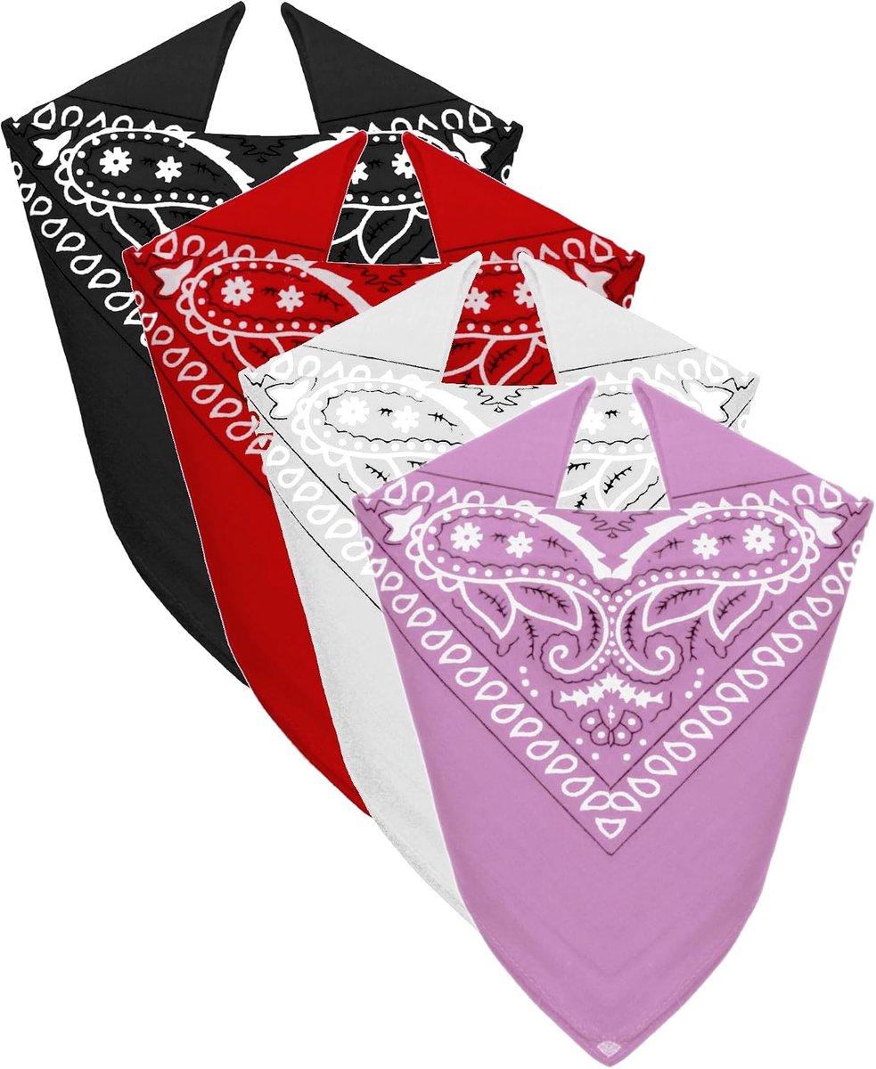Van Der Rich ® Set of 4 Pure Cotton Bandanas Square Neckerchief - Men - ShopVlot